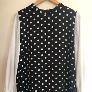 Black and white polka dot dress, Zara size M